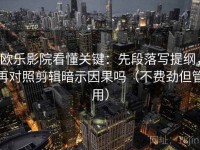 欧乐影院看懂关键：先段落写提纲，再对照剪辑暗示因果吗（不费劲但管用）
