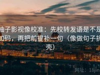 柚子影视像校准：先校转发语是不是加码，再把前提补一句（像做句子拆壳）