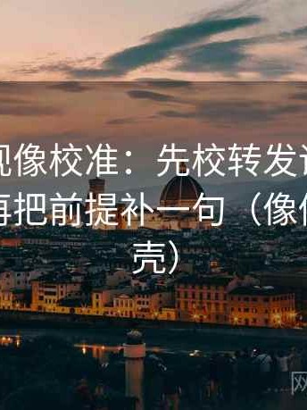 柚子影视像校准：先校转发语是不是加码，再把前提补一句（像做句子拆壳）