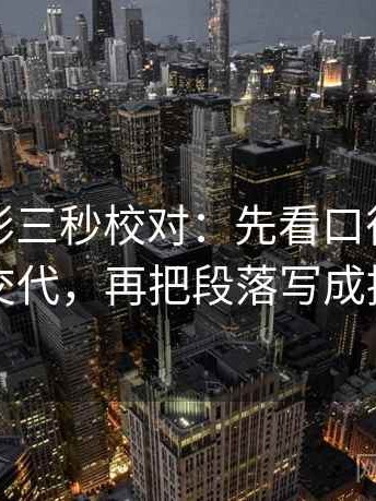 神马电影三秒校对：先看口径是不是没交代，再把段落写成提纲