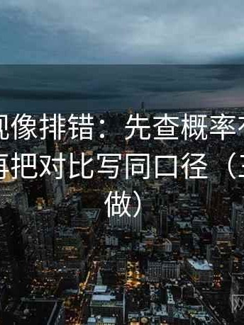 神马影视像排错：先查概率有没有被说死，再把对比写同口径（三秒就能做）