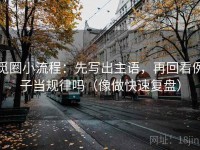 觅圈小流程：先写出主语，再回看例子当规律吗（像做快速复盘）
